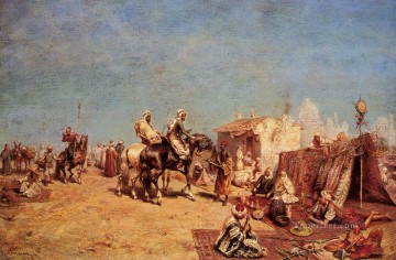 アラブの野営地 アルベルト・パジーニ Oil Paintings
